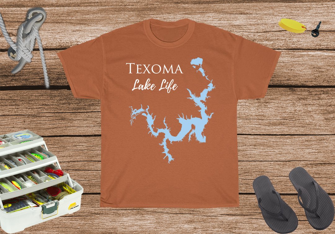 Texoma Lake Life Heavy Cotton Tee - Texas and Oklahoma Lake