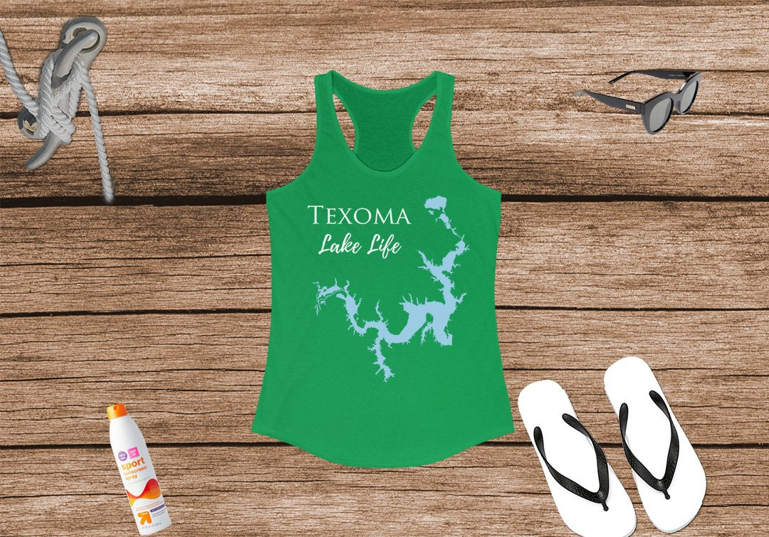 Texoma Lake Life Women's Ideal Racerback Tank - Texas & Oklahoma Lake