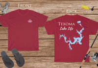 Texoma Lake Life - Cotton Short Sleeved - FRONT & BACK PRINTED - Short Sleeved Cotton Tee - Texas Lake