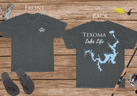 Texoma Lake Life - Cotton Short Sleeved - FRONT & BACK PRINTED - Short Sleeved Cotton Tee - Texas Lake