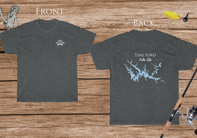 Tims Ford Lake Life - Cotton Short Sleeved - FRONT & BACK PRINTED - Short Sleeved Cotton Tee - Tennessee Lake