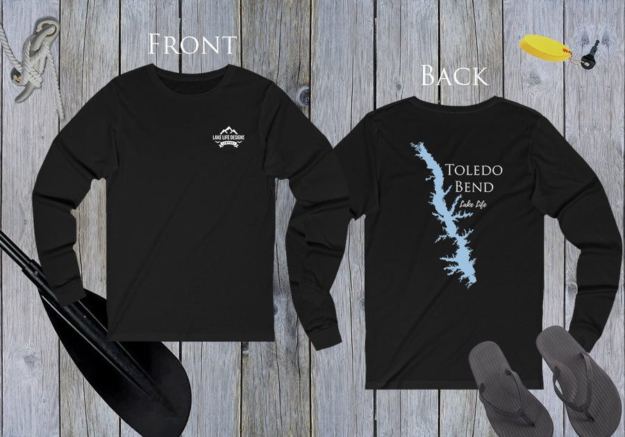 Toledo Bend Life Unisex Cotton Jersey Long Sleeve Tee - Front & Back Print - Texas Lake