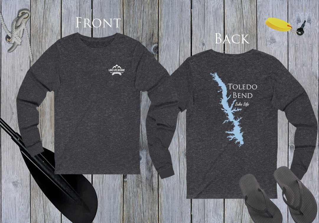 Toledo Bend Life Unisex Cotton Jersey Long Sleeve Tee - Front & Back Print - Texas Lake