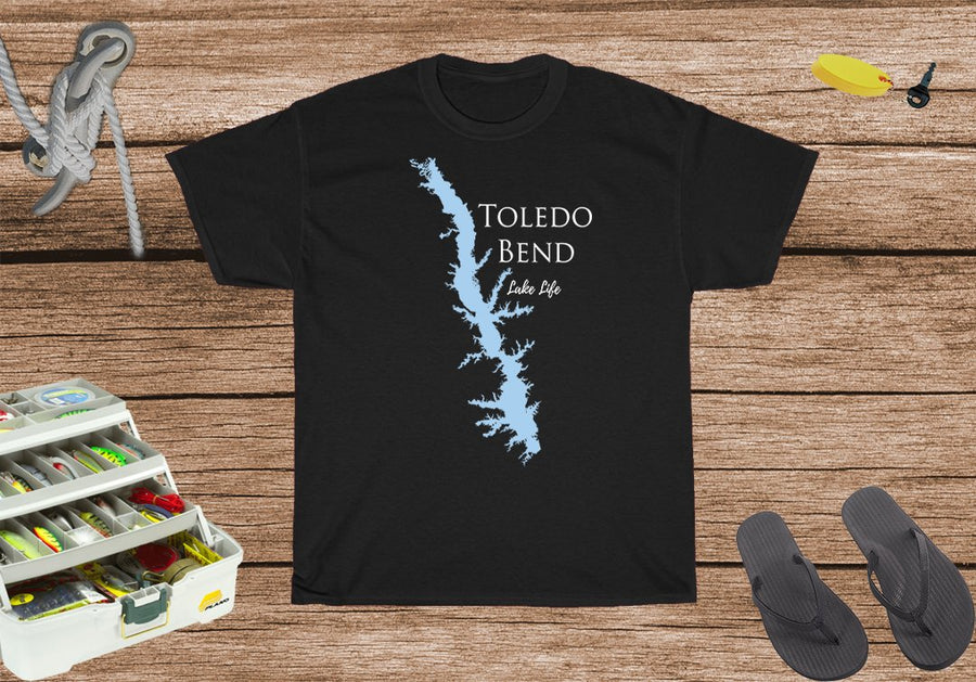 Toledo Bend Lake Life Heavy Cotton Tee - Texas and Louisiana Lake