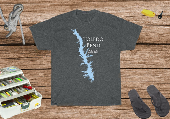 Toledo Bend Lake Life Heavy Cotton Tee - Texas and Louisiana Lake
