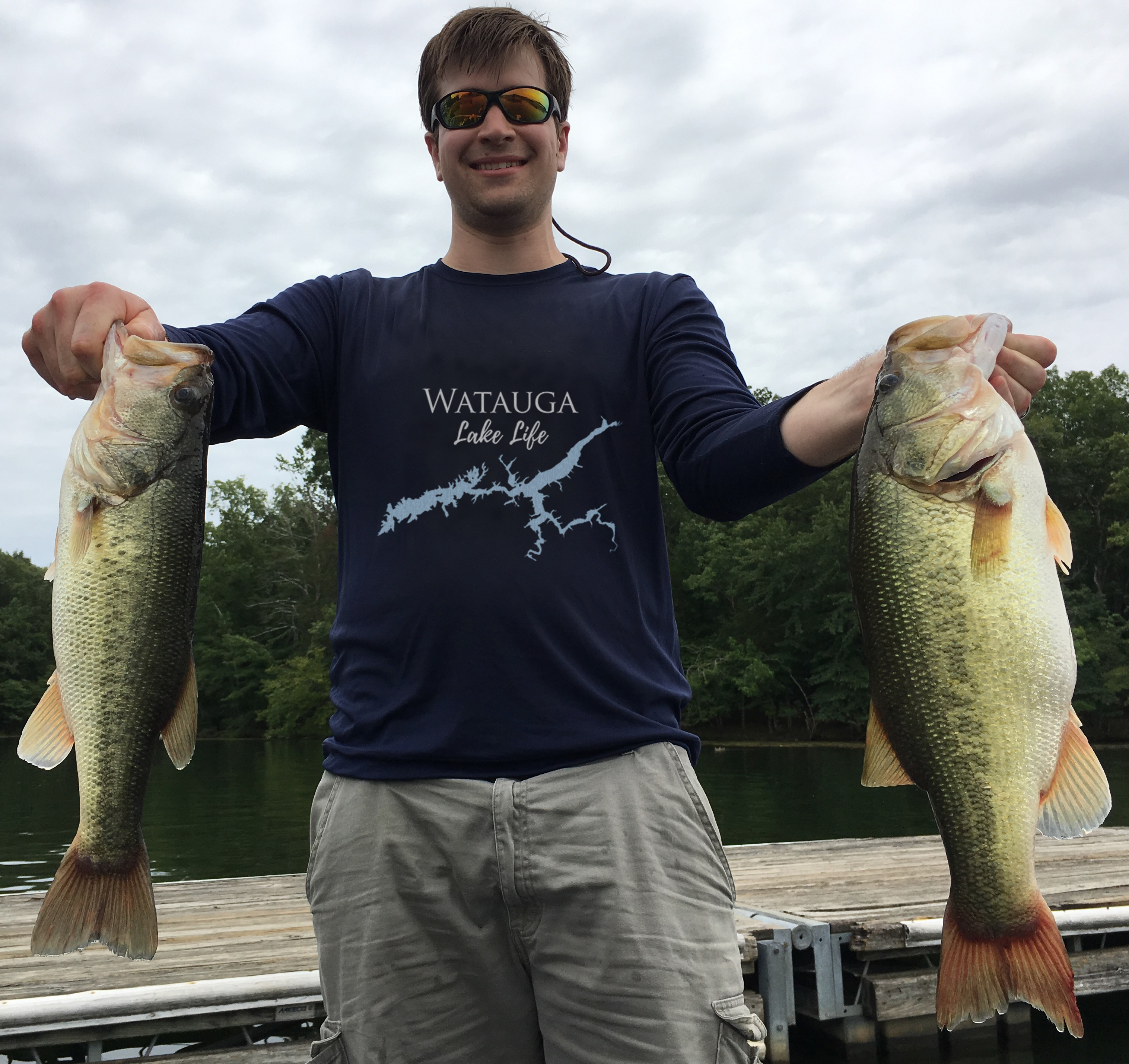 Watauga Lake Life Dri-fit Boating Shirt - Breathable Material- Men's Long Sleeve Moisture Wicking Tee - Tennessee Lake
