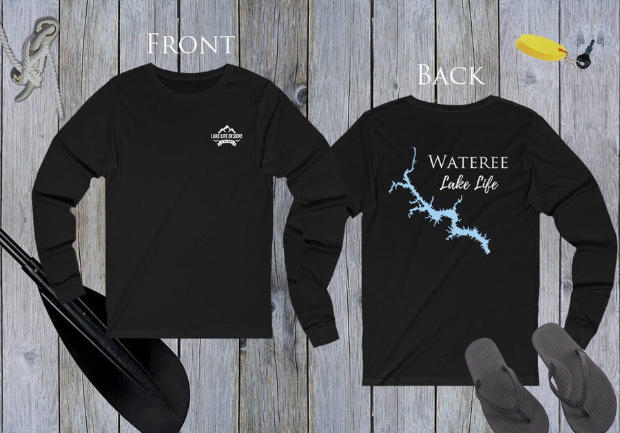 Wateree Lake Life Unisex Cotton Jersey Long Sleeve Tee - Back Printed - South Carolina Lake