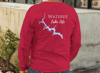 Wateree Lake Life Unisex Cotton Jersey Long Sleeve Tee - Back Printed - South Carolina Lake