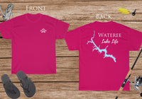 Wateree Lake Life - Cotton Short Sleeved - FRONT & BACK PRINTED - Short Sleeved Cotton Tee - South Carolina Lake