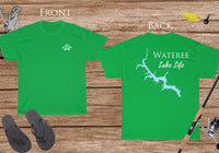Wateree Lake Life - Cotton Short Sleeved - FRONT & BACK PRINTED - Short Sleeved Cotton Tee - South Carolina Lake