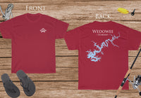 Lake Wedowee - Cotton Short Sleeved - FRONT & BACK PRINTED - Short Sleeved Cotton Tee - Alabama Lake