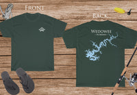 Lake Wedowee - Cotton Short Sleeved - FRONT & BACK PRINTED - Short Sleeved Cotton Tee - Alabama Lake