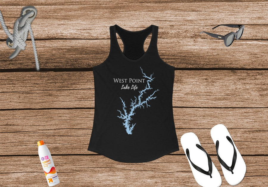 West Point Lake Life Women's Ideal Racerback Tank - Georgia & Alabama Lake