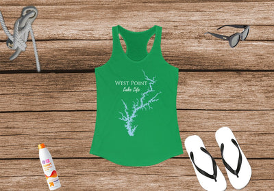 West Point Lake Life Women's Ideal Racerback Tank - Georgia & Alabama Lake