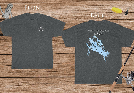 Winnipesaukee Lake Life - Cotton Short Sleeved - FRONT & BACK PRINTED - Short Sleeved Cotton Tee - New Hampshire Lake