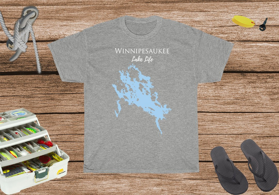 Winnipesaukee Lake Life Heavy Cotton Tee - New Hampshire Lake