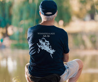 Winnipesaukee Lake Life - Cotton Short Sleeved - FRONT & BACK PRINTED - Short Sleeved Cotton Tee - New Hampshire Lake