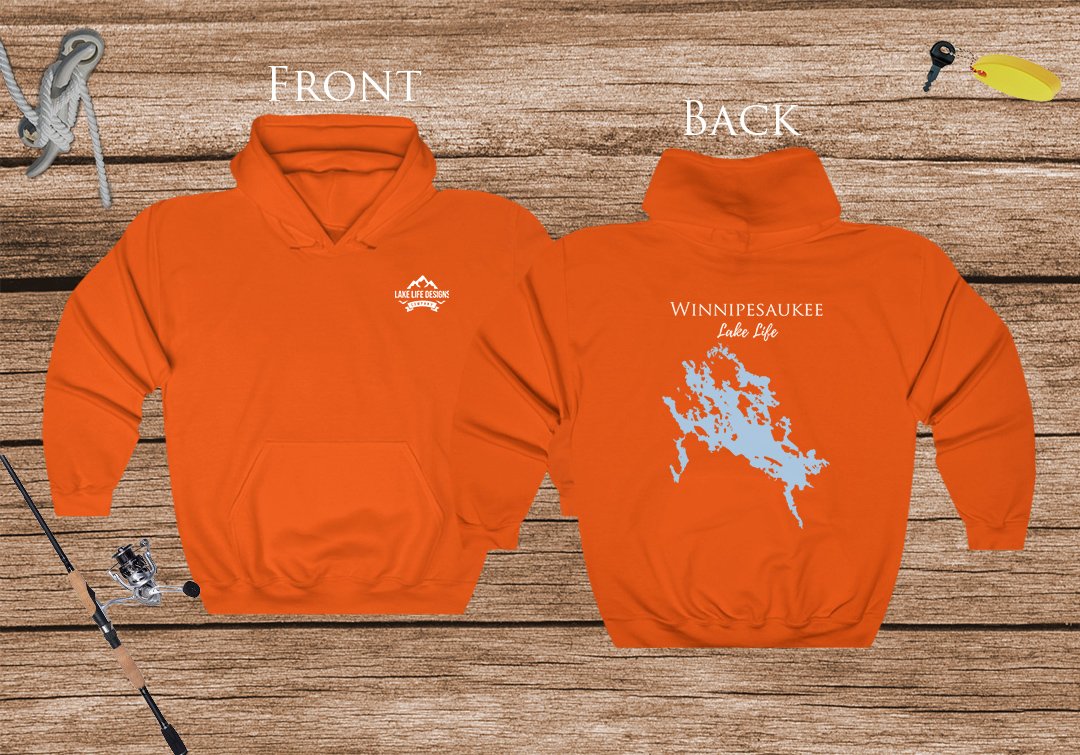 Winnipesaukee - Front and Back - Unisex Heavy Blend Hooded Sweatshirt - New Hamphsire Lake