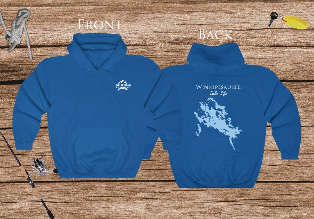 Winnipesaukee - Front and Back - Unisex Heavy Blend Hooded Sweatshirt - New Hamphsire Lake