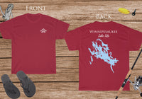 Winnipesaukee Lake Life - Cotton Short Sleeved - FRONT & BACK PRINTED - Short Sleeved Cotton Tee - New Hampshire Lake