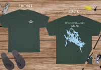 Winnipesaukee Lake Life - Cotton Short Sleeved - FRONT & BACK PRINTED - Short Sleeved Cotton Tee - New Hampshire Lake