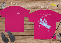 Winnipesaukee Lake Life - Cotton Short Sleeved - FRONT & BACK PRINTED - Short Sleeved Cotton Tee - New Hampshire Lake