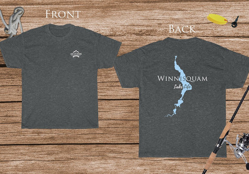 Winnisquam Lake Life - Cotton Short Sleeved - FRONT & BACK PRINTED - Short Sleeved Cotton Tee - New Hampshire Lake