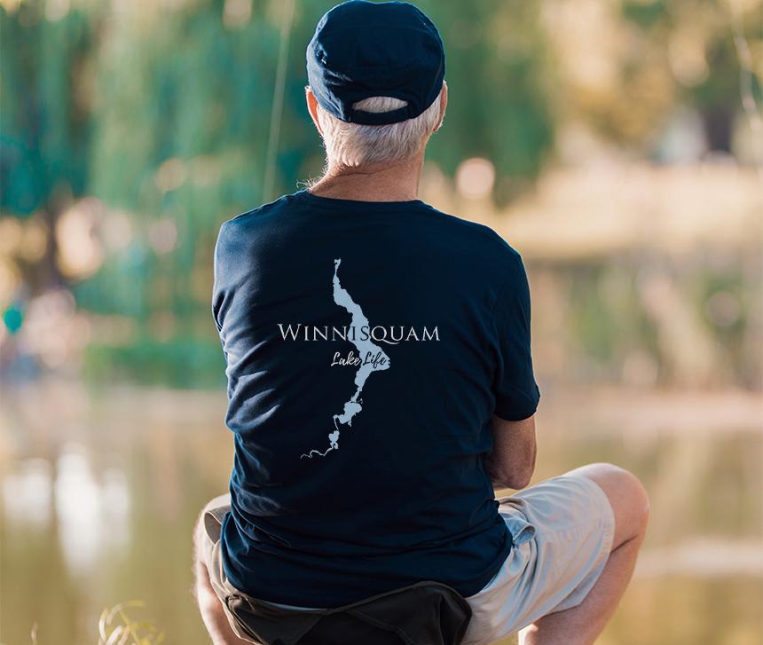 Winnisquam Lake Life - Cotton Short Sleeved - FRONT & BACK PRINTED - Short Sleeved Cotton Tee - New Hampshire Lake