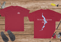 Winnisquam Lake Life - Cotton Short Sleeved - FRONT & BACK PRINTED - Short Sleeved Cotton Tee - New Hampshire Lake
