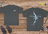 Winnisquam Lake Life - Cotton Short Sleeved - FRONT & BACK PRINTED - Short Sleeved Cotton Tee - New Hampshire Lake