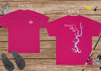 Wylie Lake Life - Cotton Short Sleeved - FRONT & BACK PRINTED - Short Sleeved Cotton Tee -  North Carolina and South Carolina Lake