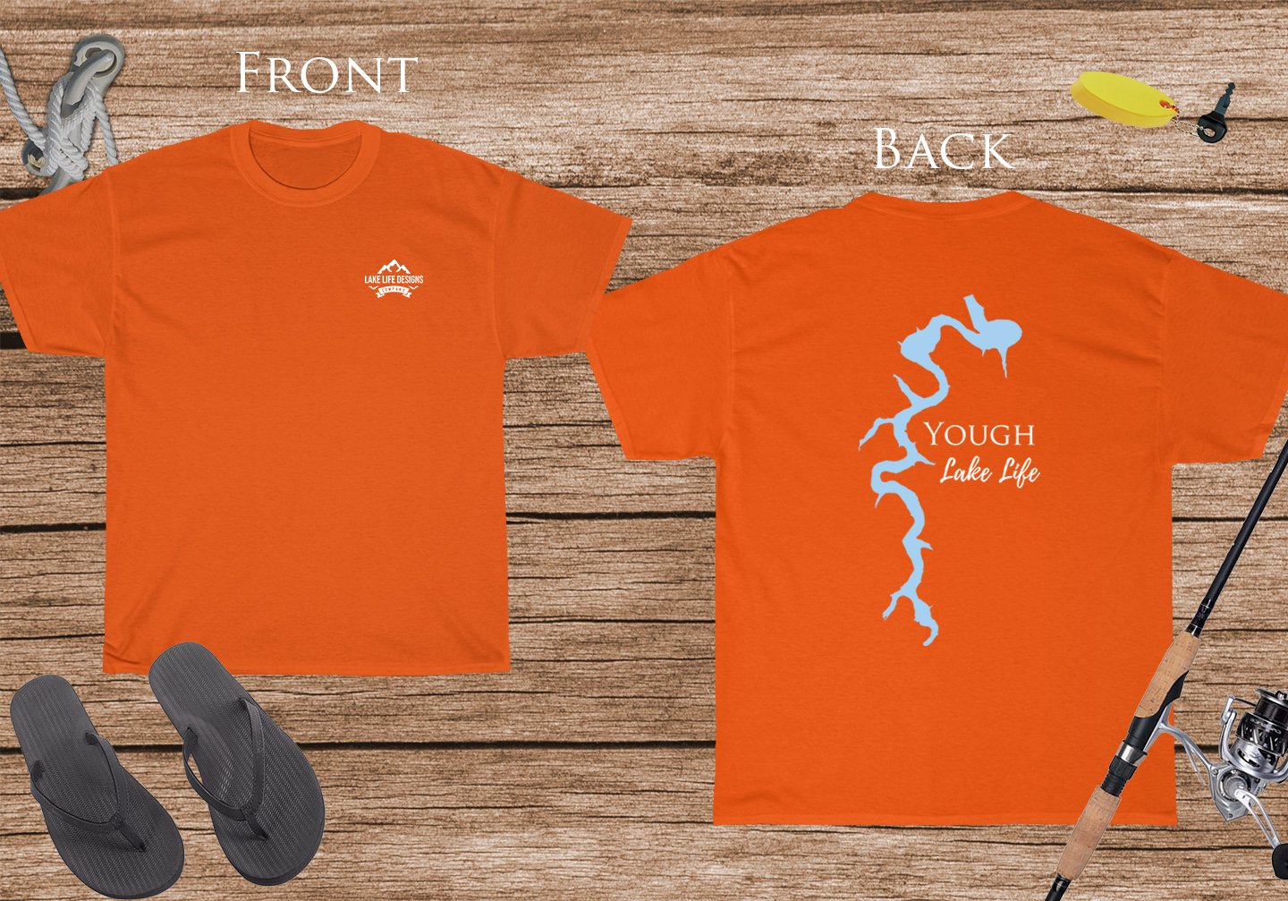 Yough Lake Life - Cotton Short Sleeved - FRONT & BACK PRINTED - Short Sleeved Cotton Tee - Maryland Lake